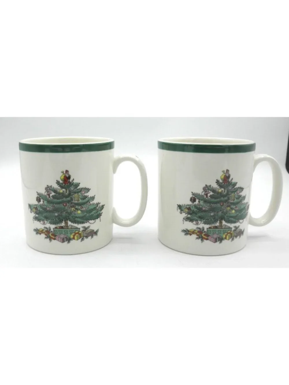 Spode Christmas Tree Mug Set of 2 Vintage, Made in England Pattern SP CHT